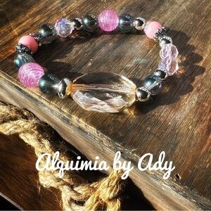 Mystic Aura Quartz silver chunky bracelet